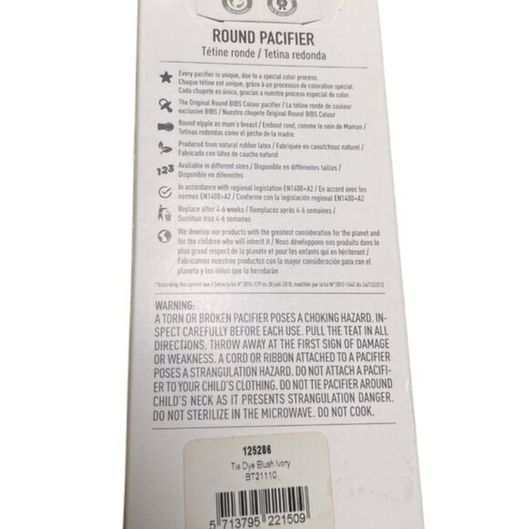 BIBS Soother Size 2 Latex Tye Dye Pink Colour Special Round Baby Girl Pacifiers - Picture 3 of 3